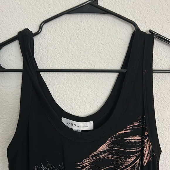 Black Feather Print summer dress by karen kane - Picture 5 of 9